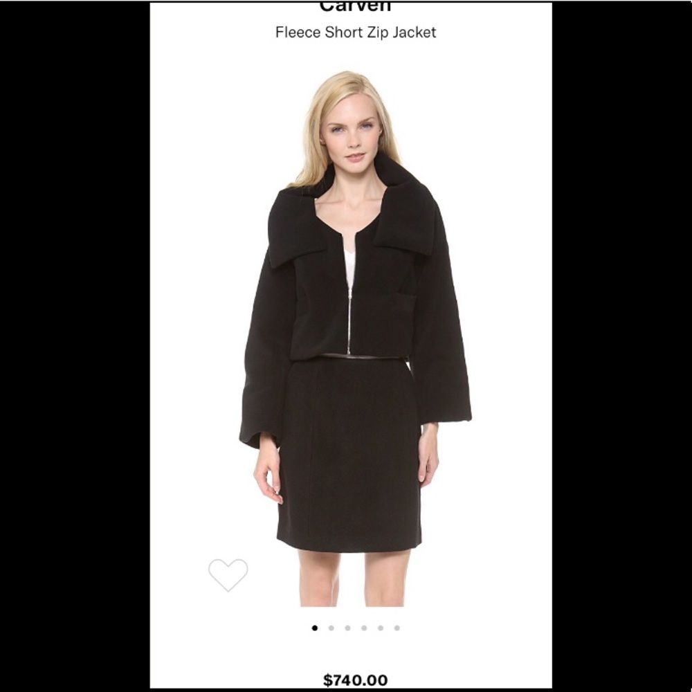Carven Fleece Cropped Zip Jacket Retail $740